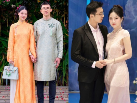 Midu và ông xã đại gia được khen khi diện đồ đôi đi ăn cưới