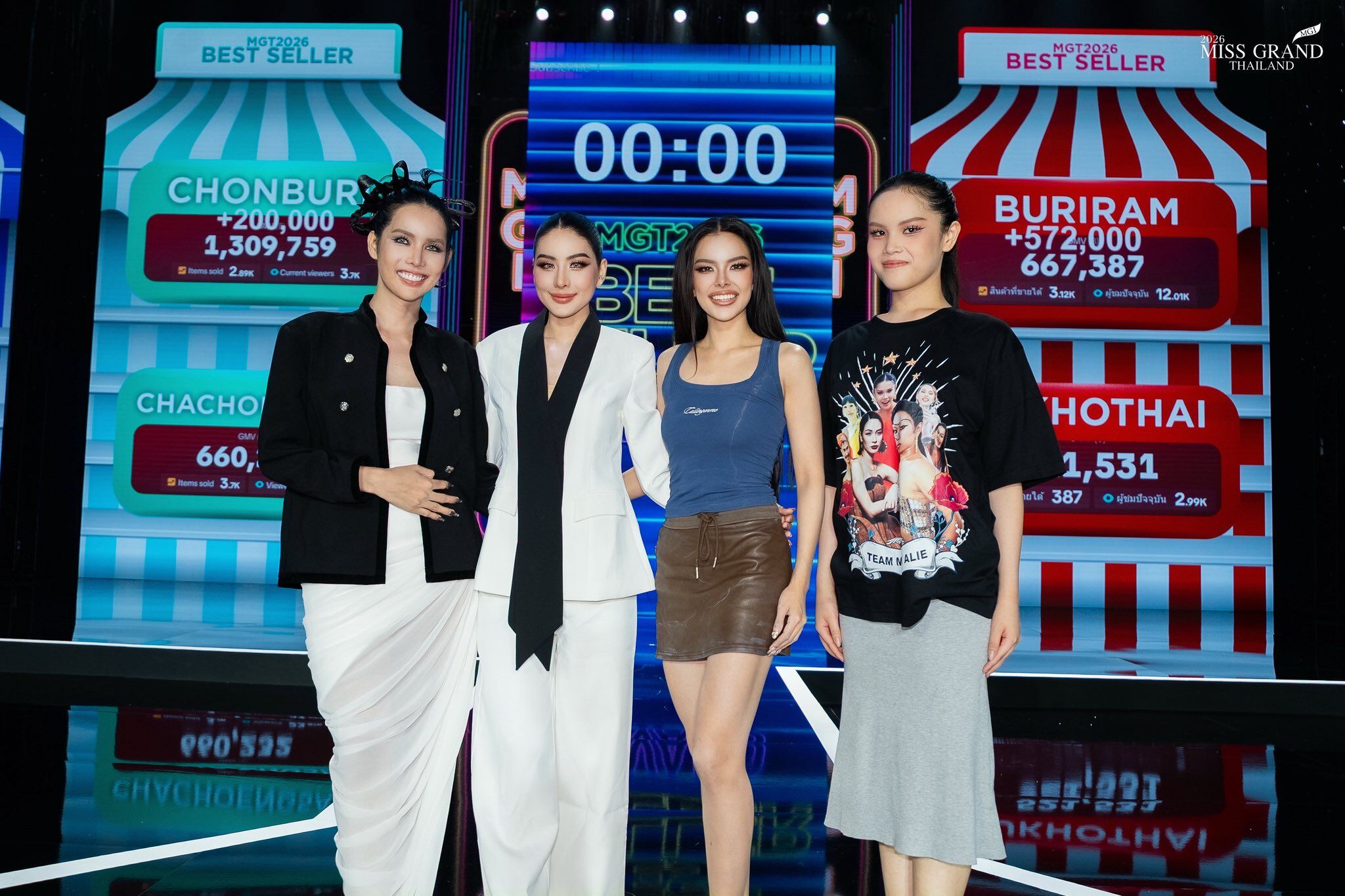 Thí sinh Miss Grand Thailand 2026 phải livestream bán hàng để giành vé vàng vào Top 11 chung cuộc.