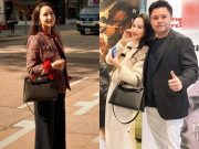 Thời trang - Vợ Phan Thành xách túi hơn nửa tỷ đồng vi vu cùng chồng