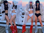 Đẹp - Chị em sinh đôi "trẻ mãi không già" diện bikini nhỏ xíu giữa trời tuyết, U50 khoe chân dài cực phẩm gây sốt cõi mạng