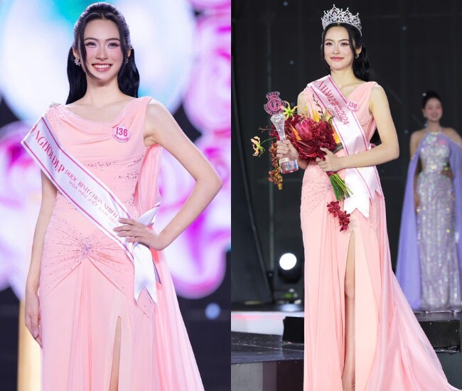 Vân Nhi đạt danh hiệu Á hậu 2 Hoa hậu Việt Nam 2024 cùng giải thưởng phụ Người đẹp được yêu thích nhất.