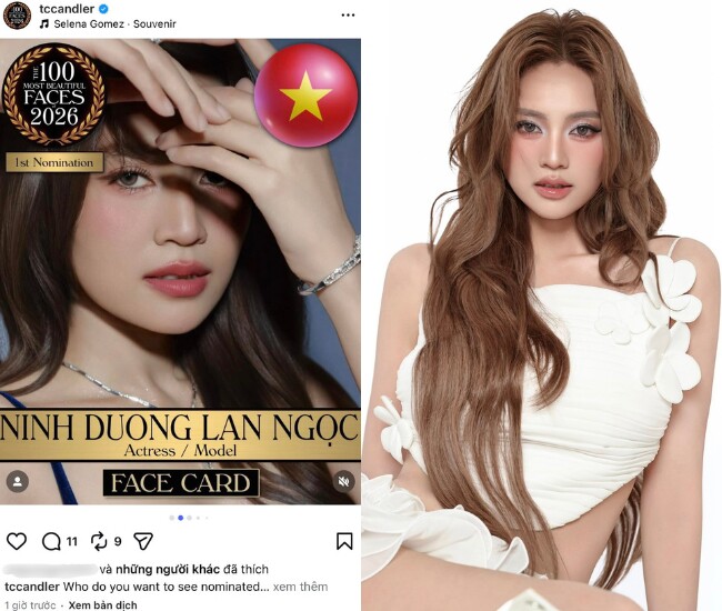 Ninh Dương Lan Ngọc lần đầu vào đề cử top 100 gương mặt đẹp nhất thế giới.