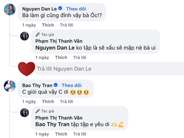 Dưới phần bình luận, BTV Đan Lê và ca sĩ Bảo Thy dành nhiều lời khen ngợi cho Ốc Thanh Vân.