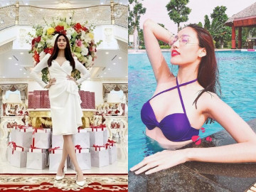 Hoa khôi là phu nhân gia tộc giàu có bậc nhất Việt Nam, ở biệt thự dát vàng, có BST đồ hiệu gây trầm trồ