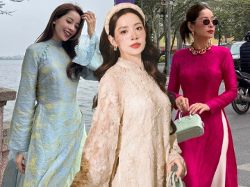 Chi Pu giữ đúng lời hứa mỗi mùng một bộ, xứng danh  nữ thần áo dài mùa Tết