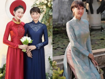 Thời trang - Mẹ vợ Đoàn Văn Hậu gây sốt sắc vóc tuổi U50 mỗi khi diện áo dài