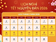 Tin tức - Chi tiết lịch nghỉ dài kỷ lục dịp Tết Nguyên đán 2026