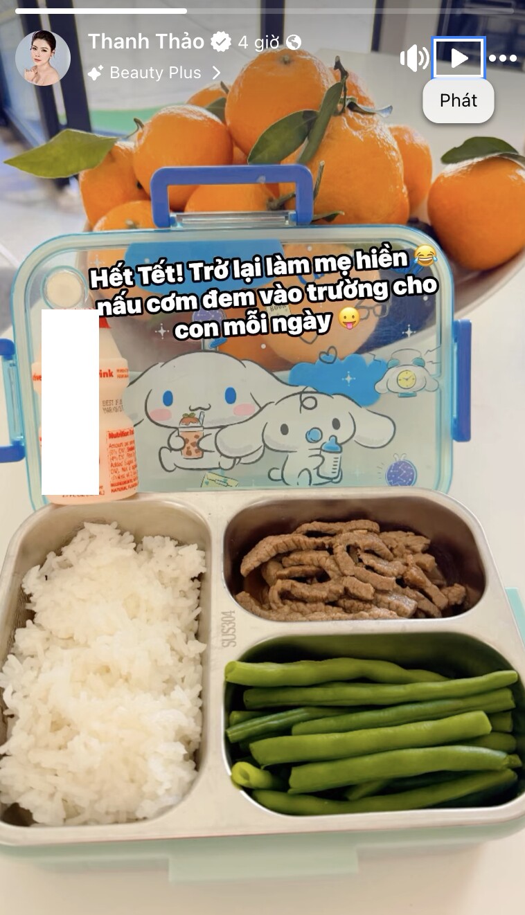 Con gái 7 tuổi đi học ở trường Mỹ, Thanh Thảo đăng ảnh cơm trưa mang đến trường, nhìn kỹ mới thấy đặc biệt - 2