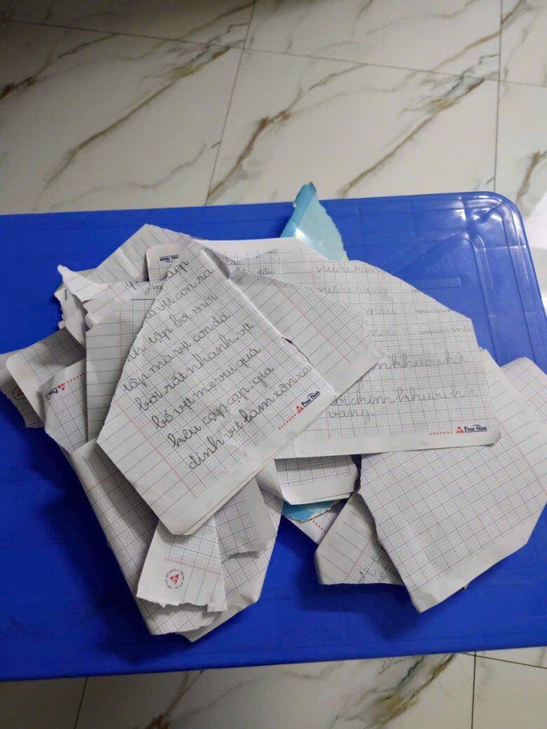 Mẹ Việt tá hoả khi sách vở con bị xé nát (Ảnh: Thuyphamtn.sun).