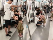 Yêu con - Bố đưa con gái đi tàu điện nhưng chỉ đứng mà không ngồi, hành khách chú ý đến cái tay người đàn ông