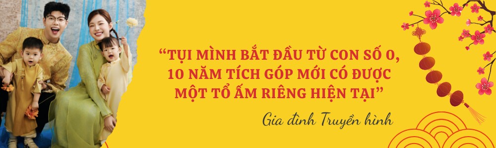 10 năm tích luỹ, cặp đôi BTV Truyền hình tậu được căn nhà 109m2 đẹp như tranh, năm đầu đón Tết nhà mới cùng 2 con - 1