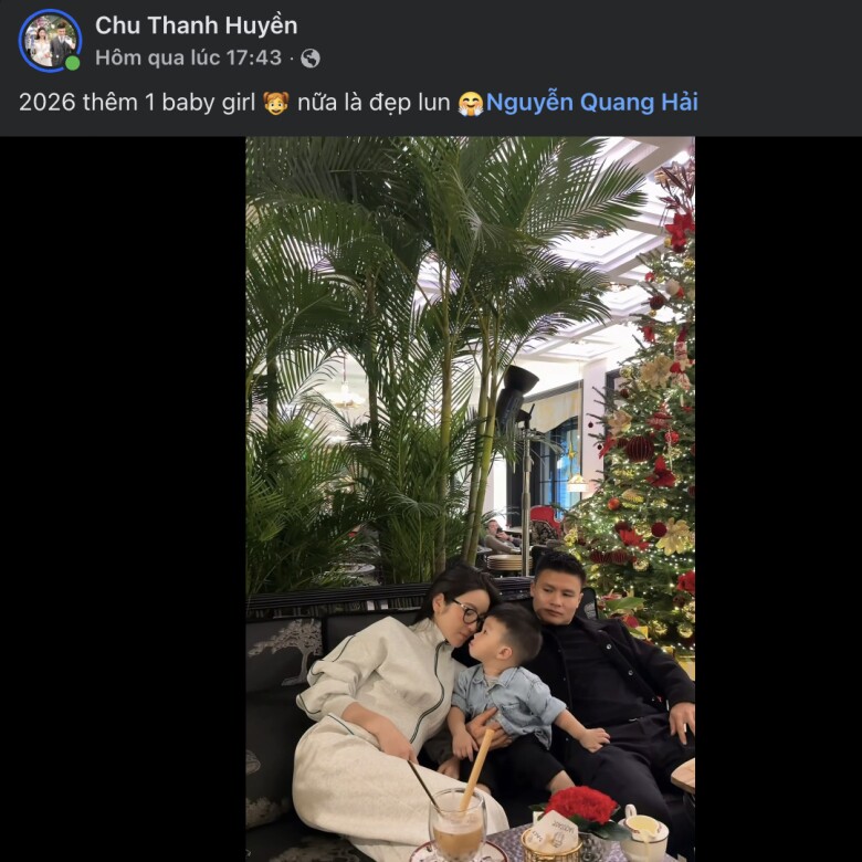 Dòng chia sẻ về việc sinh con thứ 2 của bà xã Quang Hải gây chú ý.