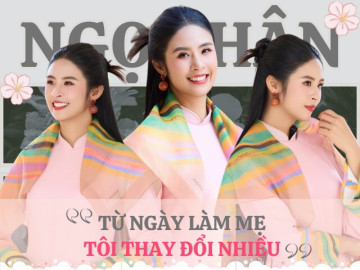 Yêu con - Hoa hậu "không scandal" Ngọc Hân cưới anh cán bộ điển trai, bế bụng bầu đi học, giờ đón mùa Xuân viên mãn bên con