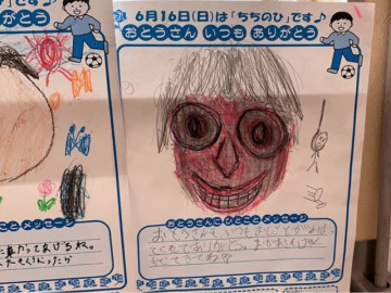 Yêu con - Bé 5 tuổi vẽ tranh tặng bố nhưng ai cũng phát hiện điều bí ẩn ở góc phải, nhìn kỹ thì rùng mình