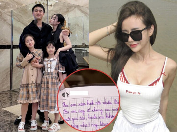 Yêu con - Con gái Cindy Lư viết bài văn vỏn vẹn 6 dòng tả bố dượng, Đạt G đọc xong liền xúc động: “Ba nợ tụi con”