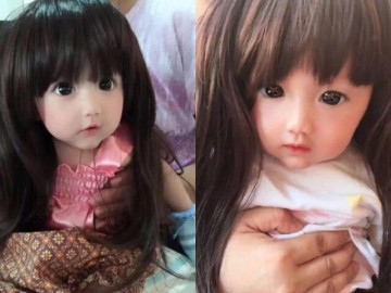 Yêu con - Bé gái được khen trông giống "ma-nơ-canh" vì quá xinh đẹp, mẹ đứa trẻ đăng bức ảnh gia đình nhiều người mới vỡ lẽ