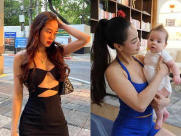 Yêu con - Cô giáo nổi tiếng TP.HCM khoe cảnh mặc bikini chăm con hút ánh nhìn, vừa sinh 6 tháng mà sắc vóc đẹp bỏng mắt