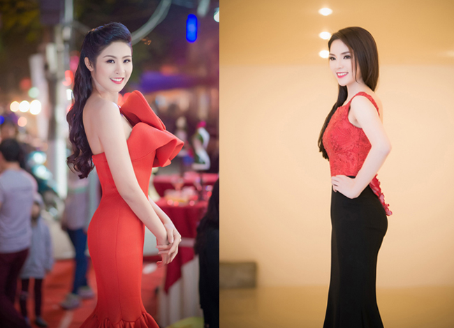 Tối qua (9/4), hai Hoa hậu Kỳ Duyên và Ngọc Hân cùng tham dự một sự kiện tại thành phố Hải Phòng. Hai người đẹp diện những bộ đầm bó sát khoe đường cong quyến rũ. 
