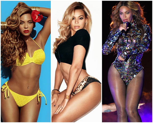 3. Beyonce

Không chỉ nổi tiếng với những giải thưởng Grammy mà Beyonce còn góp phần tạo nên một từ vựng mới trong cuốn từ điển tiếng Anh để miêu tả thân hình cong cớn sexy của mình, đó là 'bootylicious'. Beyonce rất tự hào với thân hình đẫy đà của mình là luôn khuyến khích phụ nữ tự tin phô diễn hình thể của mình. Đã rất nhiều lần nữ ca sĩ được bình chọn là người phụ nữ đẹp nhất hành hình.
