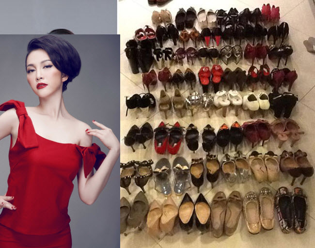 'Ngọc nữ làng múa' Linh Nga từng tỏ ra bất ngờ khi biết mình sở hữu tới 342 đôi giày. Bộ sưu tập của cô cũng không thiếu hàng hiệu đắt giá.
