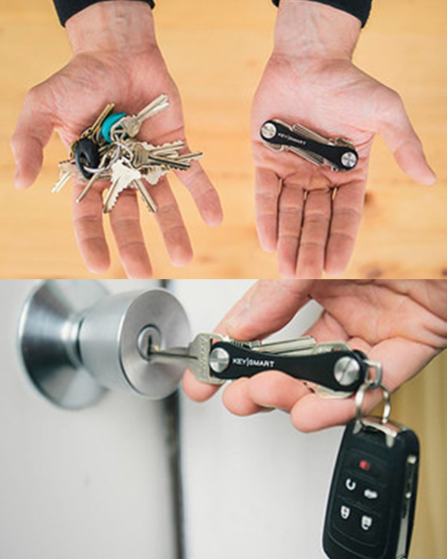 Dụng cụ ghim chìa khóa giúp gắn tất cả chìa trong nhà vào một chiếc kẹp. Bạn không còn lo cất giữ cả chùm chìa khóa lỉnh kỉnh.
