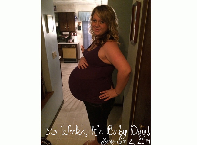 Bước vào tuần 35 thai kỳ, mẹ Brittany Yankowski đã rất nặng nề. Dù cô được khuyên nên đẻ mổ nhưng cả hai vợ chồng đều muốn được sinh thường nếu có thể.
