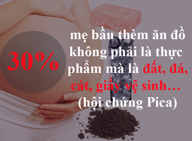 30% mẹ bầu thèm ăn đồ không phải là thực phẩm mà là đất, đá, cát, giấy vệ sinh… (hội chứng Pica)
