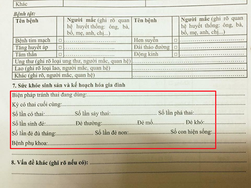 Phiếu sức khỏe trường phát cho trẻ tiểu học hỏi amp;#39;biện pháp tránh thai, số lần sảy thaiamp;#39; - 3