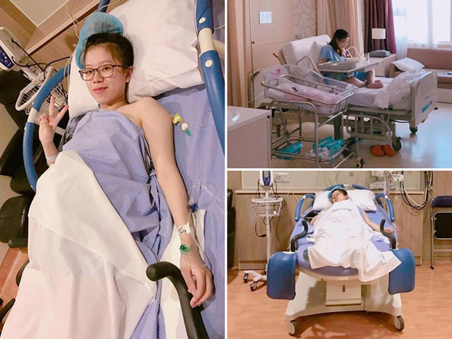 Mẹ đẹp xuất sắc trong phòng sinh sang chảnh khiến ai cũng muốn đẻ ngay thôi