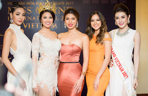 Á hậu Huyền My đẹp ngọt ngào, đọ dáng bên Đức Hùng và Top 5 Hoa hậu Hòa bình thế giới - 8