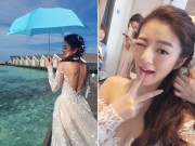 Làng sao - "Bạch Cốt Tinh" An Dĩ Hiên khoe hậu trường ảnh cưới, khẳng định vẻ đẹp nuột nà