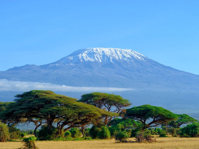 Núi Kilimanjaro, Tanzania: Lớp tuyết trắng trên đỉnh ngọn núi Kilimanjaro có thể sẽ sớm biến mất. Trong thời gian từ 1912 đến 2007, lượng băng tuyết ở đỉnh núi này đã giảm 85%.
