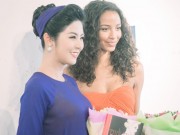 Xem & Đọc - Hoa hậu Ngọc Hân rạng rỡ khoe sắc bên Hoa hậu Pháp 2014