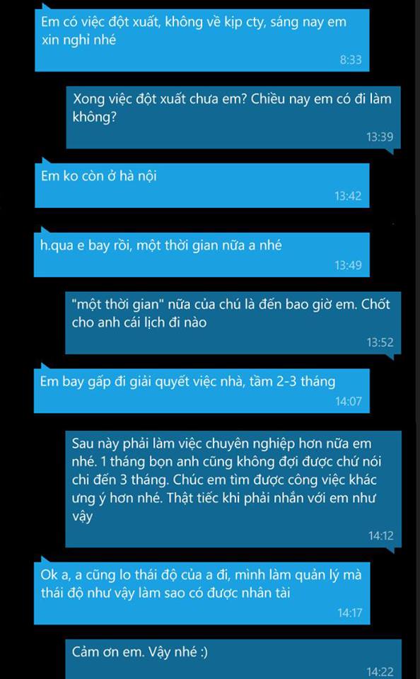 Nhân viên bá đạo: Xin nghỉ làm vài tháng không được quay sang trách sếp amp;#34;thái độamp;#34; - 1