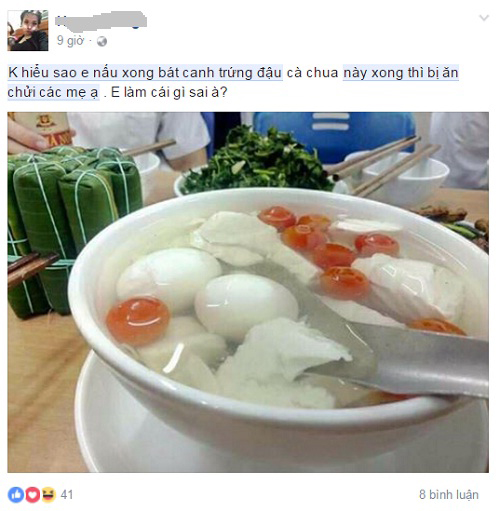 Cười ngất vì canh trứng đậu cà chua có 1-0-2 do nàng dâu amp;#34;đảmamp;#34; nấu - 2