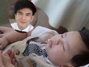 Làng sao - Con trai Đan Trường đẹp như thiên thần, ngủ say sưa trên vai mẹ suốt lễ rửa tội