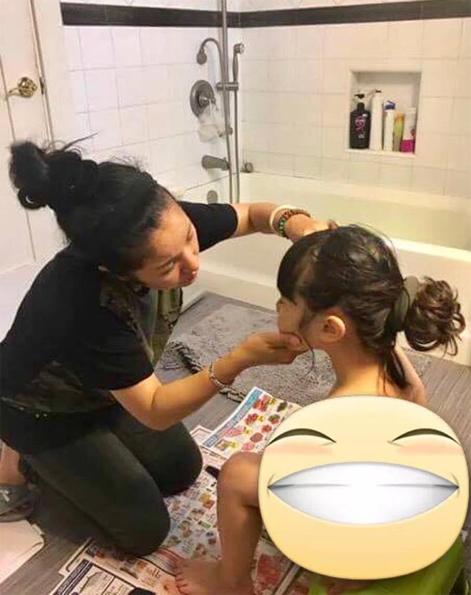 Sao Việt 24h qua: Thúy Nga trổ tài cắt tóc cho con gái - 1