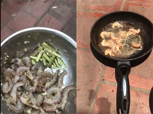 Nắng nóng kỷ lục, đang rán tôm thì hết ga, thanh niên chạy ra sân và cái kết gây tranh cãi - 1