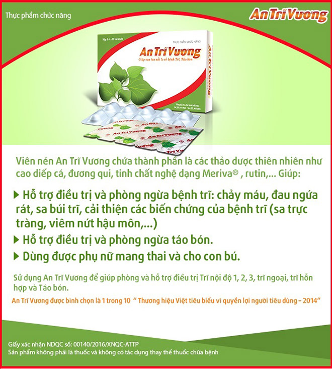 An Trĩ Vương - Hiệu quả hỗ trợ điều trị bệnh trĩ đã được chứng minh - 2