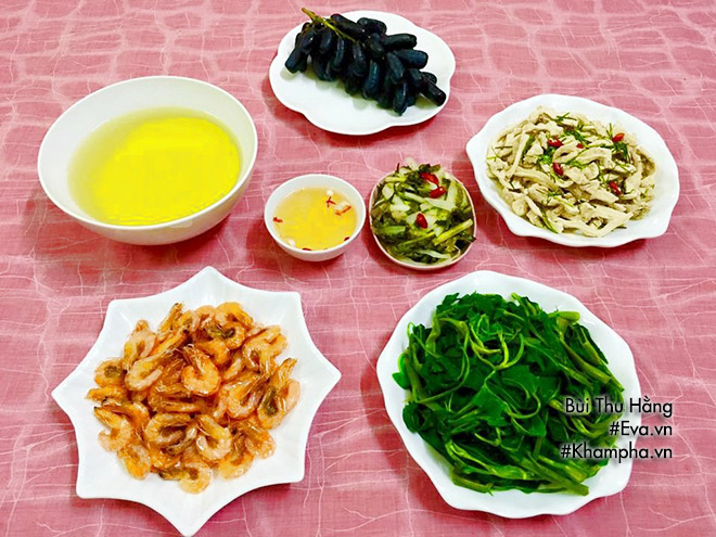 Bữa chiều đơn giản chỉ tôm rang, rau muống vẫn đưa cơm vèo vèo - 1