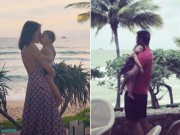 Làng sao - Mới 1 tuổi, con gái Hoa hậu Trương Tử Lâm đã khoe chân dài giống hệt bố mẹ