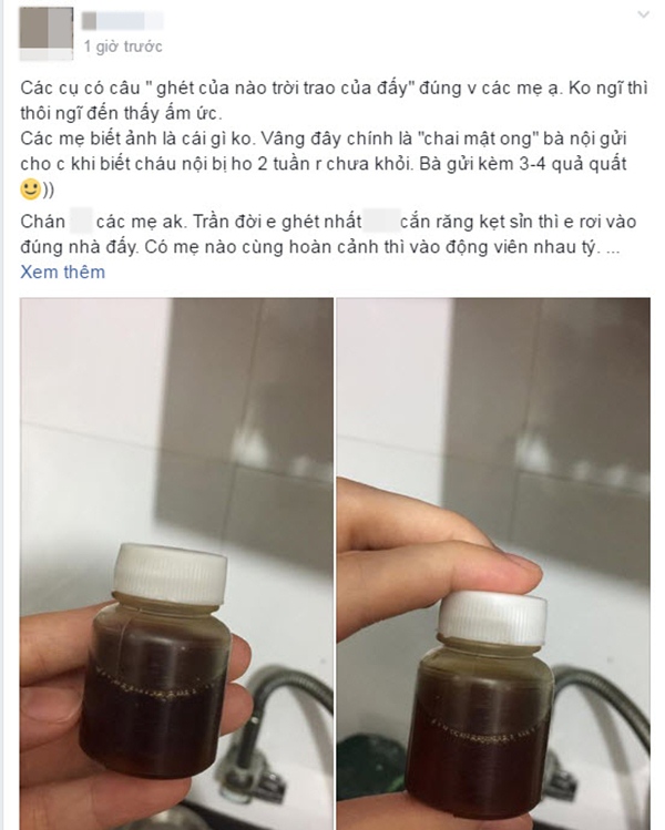 Dân mạng tranh cãi amp;#34;nảy nửaamp;#34; chuyện con dâu bức xúc vì lọ mật ong bé xíu bà nội gửi chăm cháu - 1