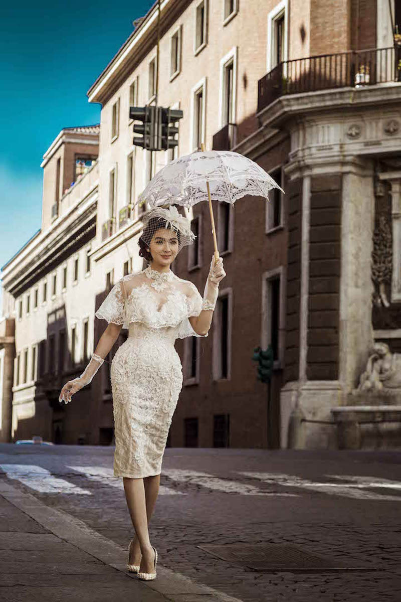 Ăn rất nhiều kem và pizza, Ngọc Loan The Face vẫn khoe vòng eo con kiến ở Ý - 2