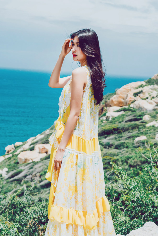 Những chiếc váy maxi đẹp thẫn thờ của Á hậu Lệ Hằng - 7