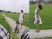 Yêu - Xúng xính xinh đẹp đi đám cưới, hai cô gái váy trắng tinh khôi lao luôn xuống ruộng