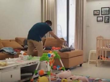 Vợ mắng vì lười việc nhà, “ông chồng quốc dân” quay ngay clip dọn nhà 3 tiếng làm bằng chứng