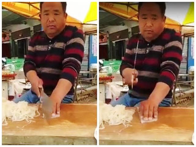 Thái thịt nhanh như cắt, mắt không nhìn dao, người đàn ông khiến dân mạng phát sốt - 1