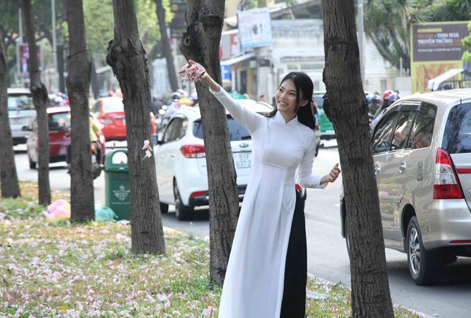 Hoa kèn hồng rực rỡ khoe sắc giữa lòng Sài Gòn amp;#34;đốn timamp;#34; du khách - 9