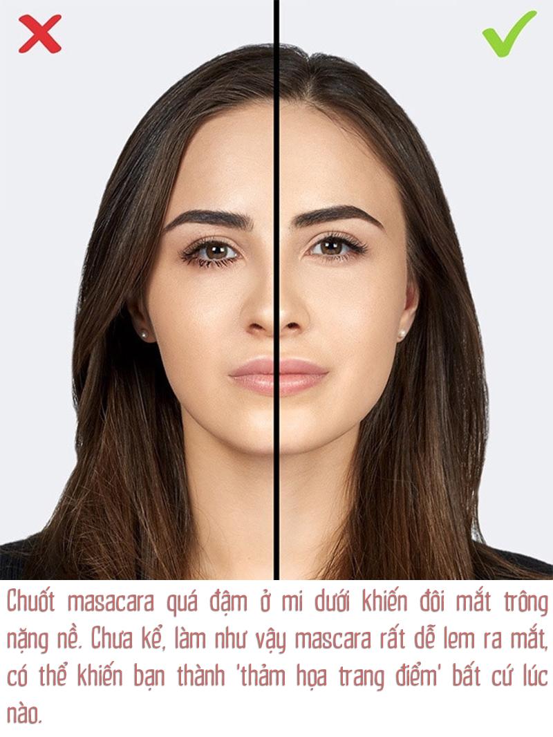 2. Chuốt quá nhiều mascara ở mi dưới
