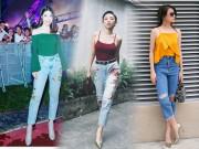Thời trang - Hãy học Tóc Tiên, Hà Tăng phối màu áo hợp cạ với màu quần jeans